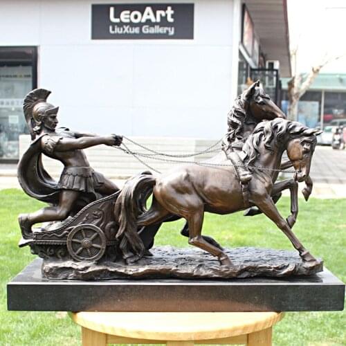 Medium) carriage horse drawn copper s Ornament Decoration decoration bronze statue of classical Home Furnishingroom Art Statue