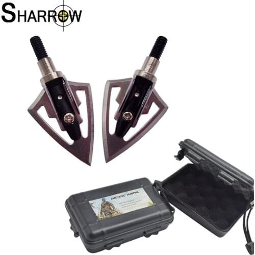 Archery 6/12pcs 100gr Broadhead Arrow Points with Storage Box Arrowhead Tips Shape Arrow Heads for Hunting Fishing Carbon arrow