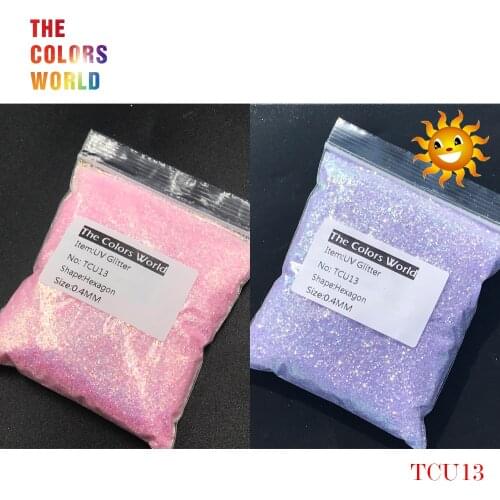 TCT-251 UV Glitter ultraviolet Light Hexagon Shape 0.4MM Nail Glitter Nail Decorations Nail Gel Makeup Facepaint DIY Accessorie