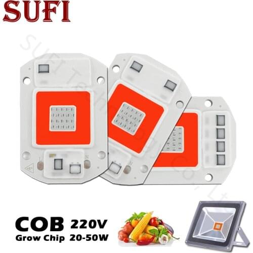 Smart IC LED Grow Lamp 20W 30W 50W AC220V Full Spectrum Grow Light For Indoor Hydroponics Greenhouse Flower Seed Plants Growth