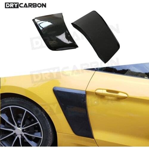 2Pcs/Set Carbon Fiber / FRP Rear Fender Decorative Scoops Guards for Ford Mustang Coupe 2-Door 2015 2016 2017