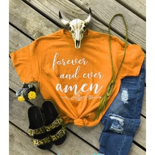 Amen Christian Women Fashion T-shirt Funny Tees Camisetas Tumblr Cool Girl Style Jesus Gift Tops T Shirt