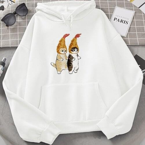 Oversized Cute Cat Printing Hooded Sweatshirt Kawaii pocket Hoodies for Women Top Clothes Female Winter Womens Harajuku Hoodie