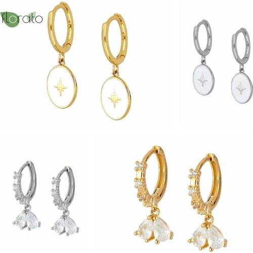 925 Sterling Silver Ear Buckle Creative Irregular Pattern Hoop Earrings for Women Birthday Gifts Water Drop Pendant Fine Jewelry