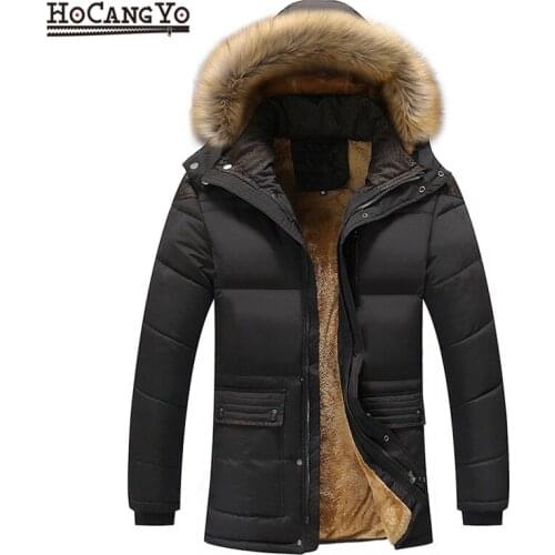 Winter Mens Jackets Coats Plus Size Thick Warm Fur Collar Hooded Wool Liner Coat Men Winter Jacket Windproof Male Parkas Casaco