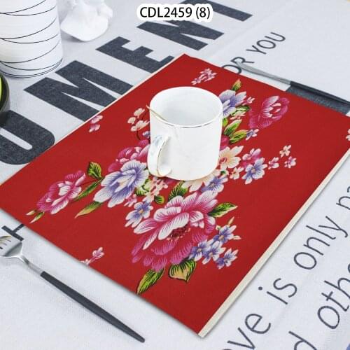1 Piece Peony Flower Printed Napkin Cloth Home Table Decoration Table Mat Untersetzer Towel Tea Towel Coaster 42*32 Servilletas