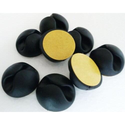 10PCS/lot Hard Plastic Black Cable Wire Organizer Cable Clip Tidy USB Charger Cord Holder desktop Cable Fixed clamp