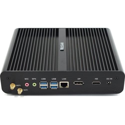 2020 hystou New Fanless Mini PC Intel i7 10510U Desktop Computer Windows 10 12*DDR4 M.2 NVMe+Msata+2.5'SATA 4K HTPC Nettop HDMI