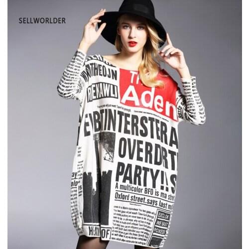 2021 SELLWORLDER Casual Thin Slash Neck Loose Letter Batwing Sleeve Big Size Sweater