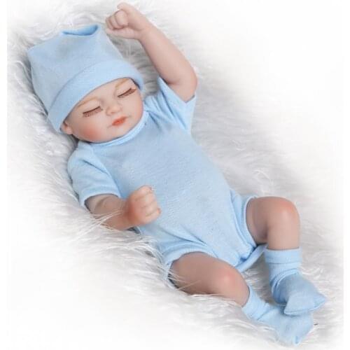 26cm Reborn real Full Silicone Reborn Baby Dolls Alive mini Dolls Sleeping Girl bebe toys reborn bonecas