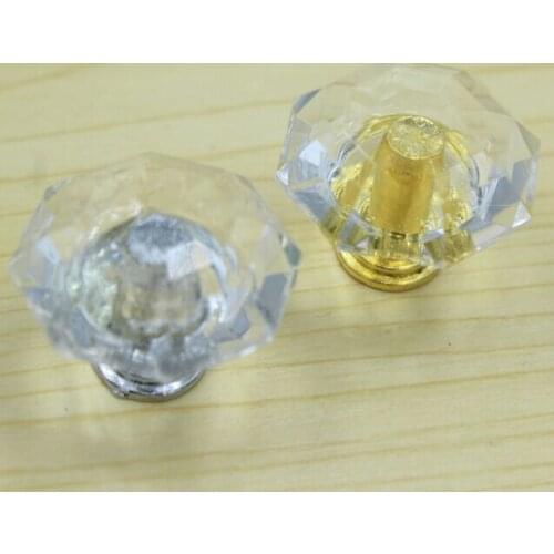 28mm clear acrylic decorate box small knob gold silver drawer shoe cabinet knob pull clear crystal dresser cupboard door handle