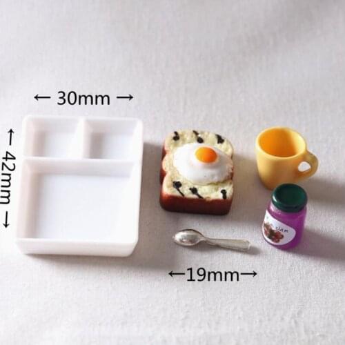 5pcs/set Dollhouse Bread Jam Dinner Plate Cup Spoon For Kitchen Accessoreis Doll House Play Kitchen Accessories