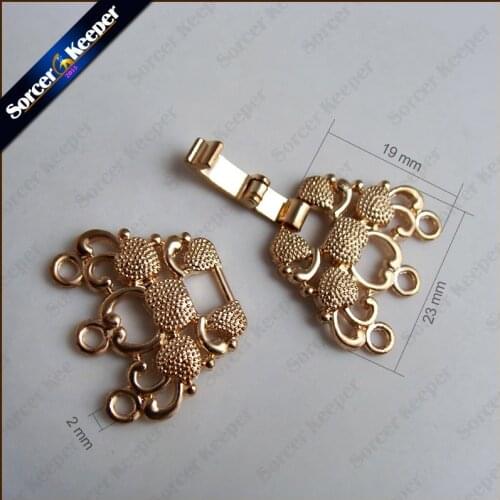 5 PCS/lot Jewelry Findings Components Vintage Gold Clasps Flower Filigree Metal Copper Diy Pearl Beads Necklace Toggle Connector