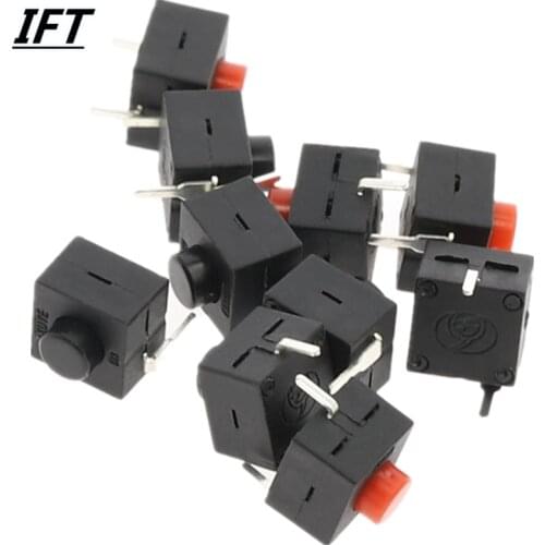 5pcs Small micro self locking Small micro self locking 8*8*8.4 2 feet wit 2 feet with lock light touch switch button