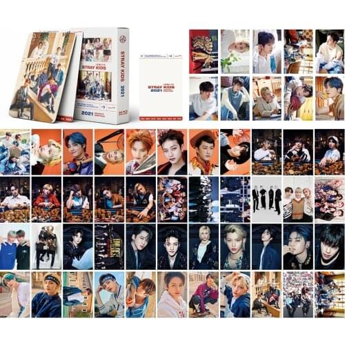 54pcs Kpop Stray kids LOMO Cards UNLOCK New photo album 2021 SEASON GREETING FELIX HYUNJIN BANG CHAN Straykids k-pop photocards