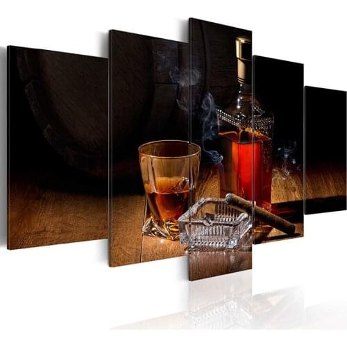 5D Diamond Embroidery Sale Cross Stitch 5 Pcs Painting Wine Glass Home Decor Full Round Drill Picture Modern Handmade Wall Art