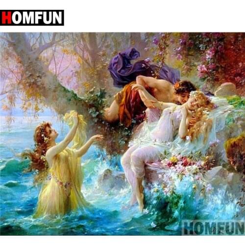 HOMFUN Full Square/Round Drill 5D DIY Diamond Painting "beauty" Embroidery Cross Stitch 5D Home Decor A16323