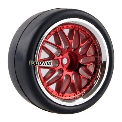 4pc 1/10 On-Road Car Tires 26*64MM Plastic Wheel Rim Rubber Tyre for HSP Tamiya HPI Kyosho Sakura 94122 94123 D3 D4 CS tt02 1009