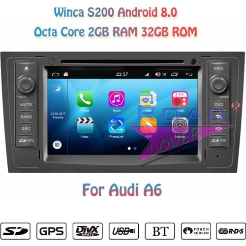 Winca S200 Android 8.0 Car DVD Automotive Player Video For Audi A6 Stereo GPS Navigation Magnitol Double Din Video Octa Core MP3