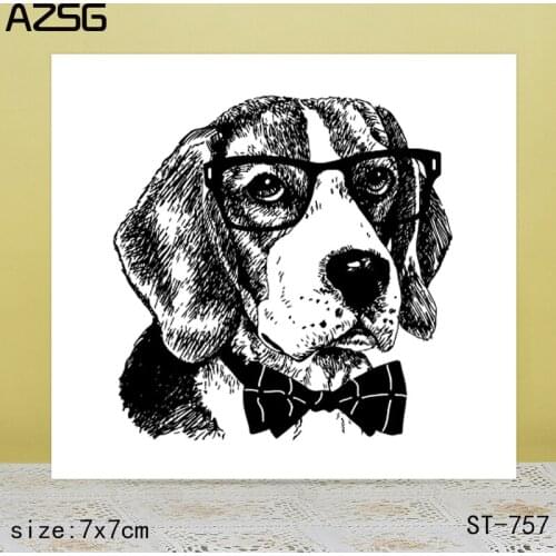AZSG Dog in formal dress Clear Stamps/Seals For DIY Scrapbooking/Card Making/Album Decorative Silicone Stamp Craft
