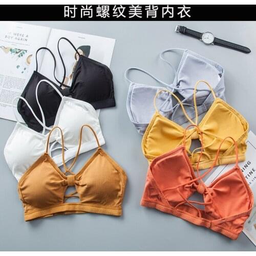3D Sexy Lingerie girl Seamless back hollow Sport Bra Backless Strapless Top Bra Push Up Bralette Brassiere Women Underwear