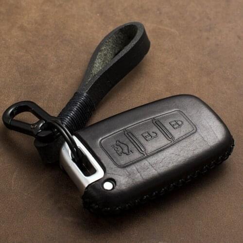 1X Genuine Leather Car Folding Flip Key Fob Shell Key Cover Key Case For Hyundai Accent Elantra Genesis Sonata