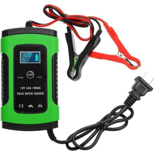 Digital 12V 6A Car Battery Charger Intelligent Fast Power Charging Pulse Repair Charger Full Automatic Battery Maintainer Wet