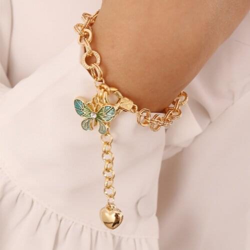 European And American Simple Enamel Butterfly Love Bracelet Womane Fashion Creative Spring And Summer Wild Jewelry