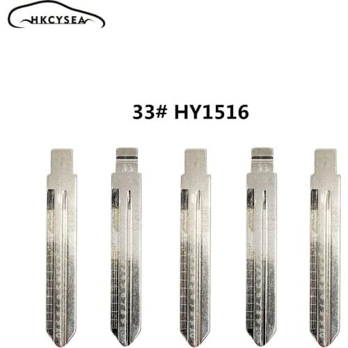 HKCYSEA Engraved Line Blank Scale Uncut KD Key Blade 32# HY1516 for Hyundai for Kia K2 for Lishi 2 in 1 Tool