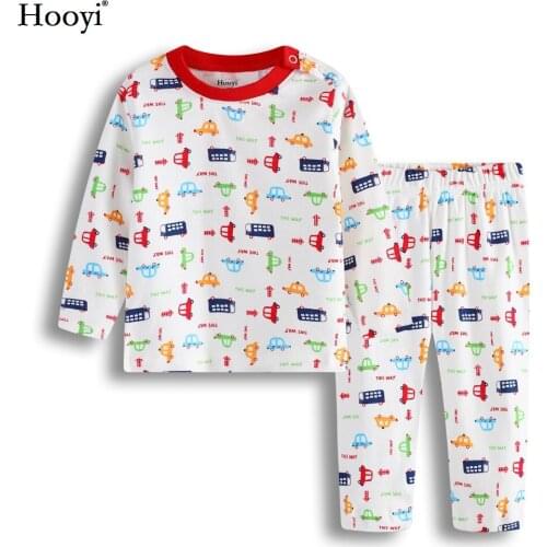 Hooyi Baby Boys Clothes Set Long Sleeve Children Pajamas Clothing Sets Baby Sleepwear Cotton Sleep Sets 3-24Month Bebe Clothing