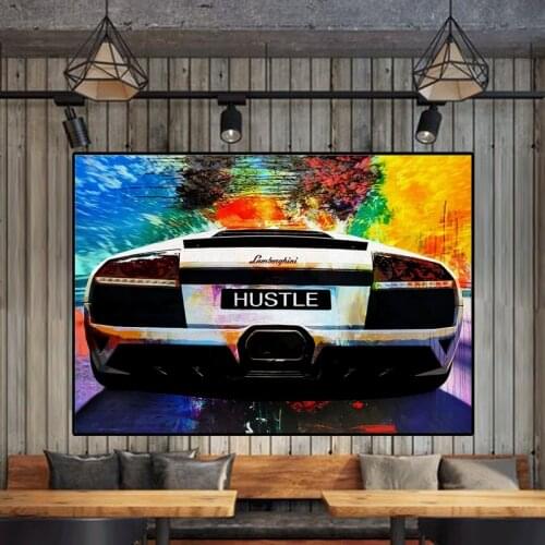 Colorful Lamborghini Supercar Canvas Painting Luxury Sports Car Poster Print Wall Art Picture Modern Living Room Home Decoration