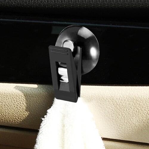 2pcs Car Interior Window Mount Black Suction Cap Clip Plastic Sucker Removable Holder For Sunshade Curtain Towel Ticket