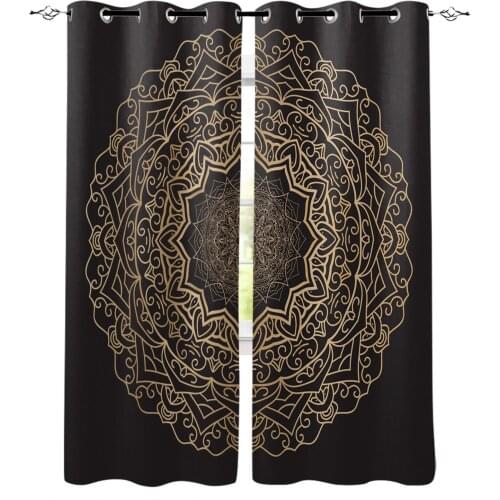 Wreath Petals Lines Yellow Gray Round Metal Window Treatments Curtains Valance Window Blinds Bedroom Curtains Kids Room Decor