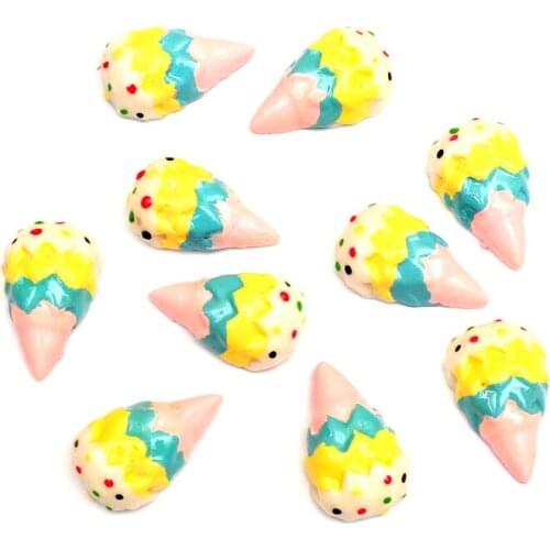 LF 20Pcs Resin Ice Cream Decoration Crafts Flatback Cabochon Embellishments For Scrapbooking Kawaii Cute Diy Accessories