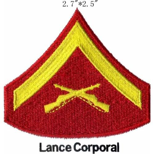 Marine Corp Rank Patches 2.7"wide embroidery patch for sky color/stripes/gold