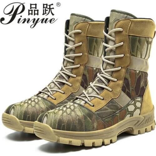 New Footwear Military Tactical Mens Boots Special Force Leather Desert Boots Combat Ankle Boot Army Mens Shoes Size 39-45