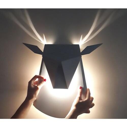 Nordic Deer Head Wall Light Indoor Modern Art Creative Lamps In LED Wall Lamps cover for living room decoration for bed room
