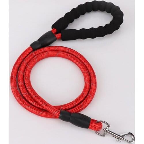 Nickel Plated Reflective Explosion- Proof Traction with Round Rope Pet Traction Rope EVA Pet Dog Nylon Basic Leashes Solid