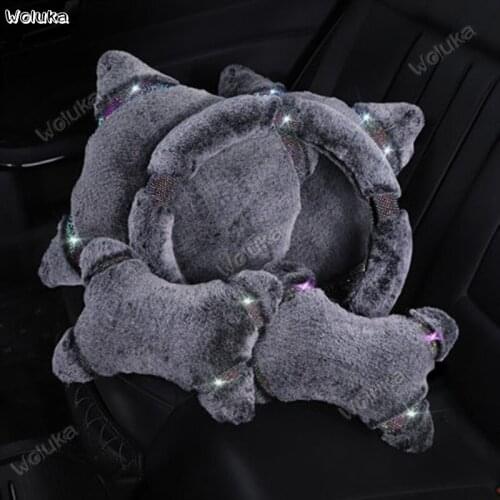 Car seat headrest and cushion neck plush warm car interior decorations CD50 Q03
