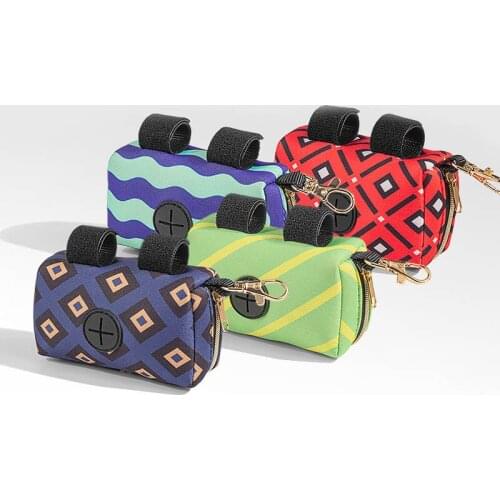 Portable Dog Poop Biodegradable Bag Dispenser Pouch Pet Puppy Cat Pick Up Poop Bag Holder Walking Running Carry Garbage Bags