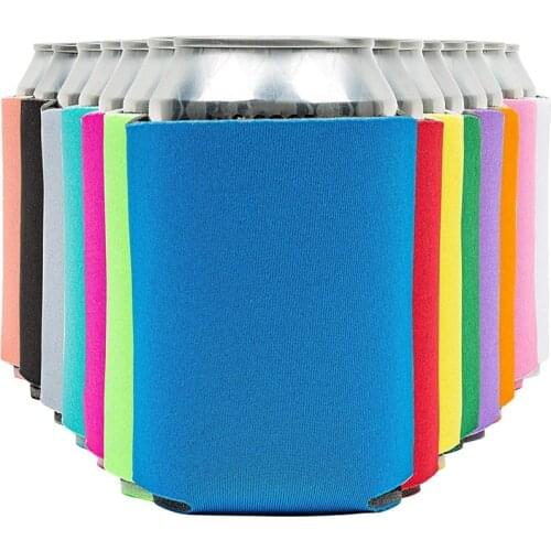 Blank Beer Can Cooler Cover (14 Sticks) Soft Insulated Beer Can Cooling Cover-Htv Friendly Solid Color Can Cover