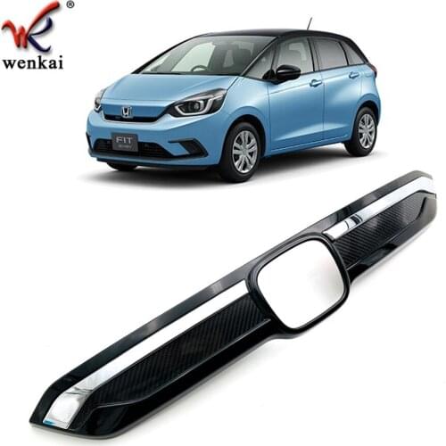 Front Grille Trim Cover Frame For Honda Fit Jazz GR 2020 2021 Car Accessories Styling ABS Chrome