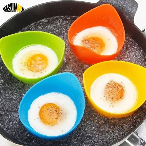 4Pcs Silicone Egg Poacher Egg Steamer Boiler Rings Cooker Egg Holder Kitchen Boiler Cuit Cooking Tools Pancake Egg Maker