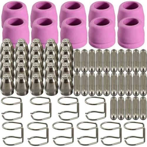 WELD SG-55 AG-60 WSD-60 Plasma Cutter Flashlight Consumable Kit Tips 40/50/60 Amp (70 Pieces)