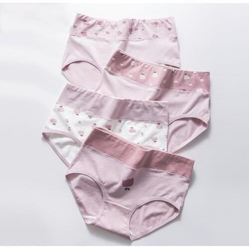 Cotton Women Panties,Cute Breathable Lady Underwear, High Waist Seamless Briefs for Women Sexy Girls Lingerie Intimates