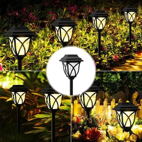 6 Pack Warm White Outdoor IP65 Waterproof Solar Path Light Garden Light Decorative Light for Landscape Solar Lights Garden