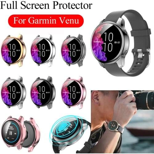 Protective Case For Garmin Venu Smart Watch Electroplated TPU Full Cover Screen Protector