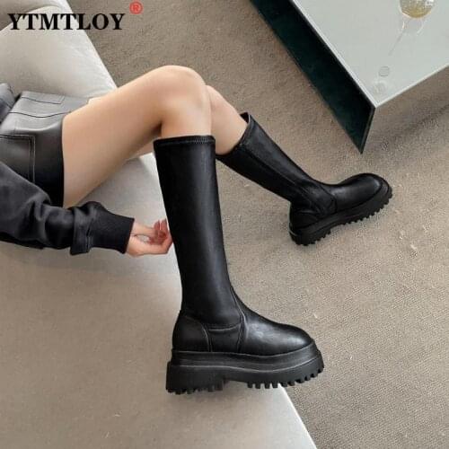 New Fashion Ladies Street Motorcycle Casual Boots Autumn Women Platform Chunky Heels Zipper Shoes Woman Height Increasing Sexy