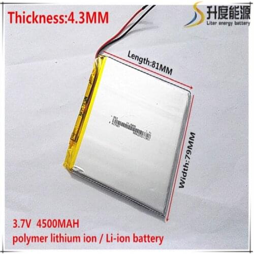 1pcs/lot 437981 3.7V 4500mah Lithium polymer Battery with Protection Board For PDA Tablet PCs Digital Products Free Shipping