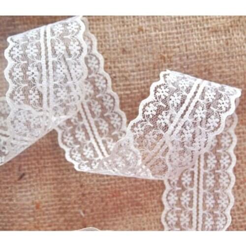 10 meters Double Layer Filet Lace Lace Ribbon Cream (Top: 5 Cm)